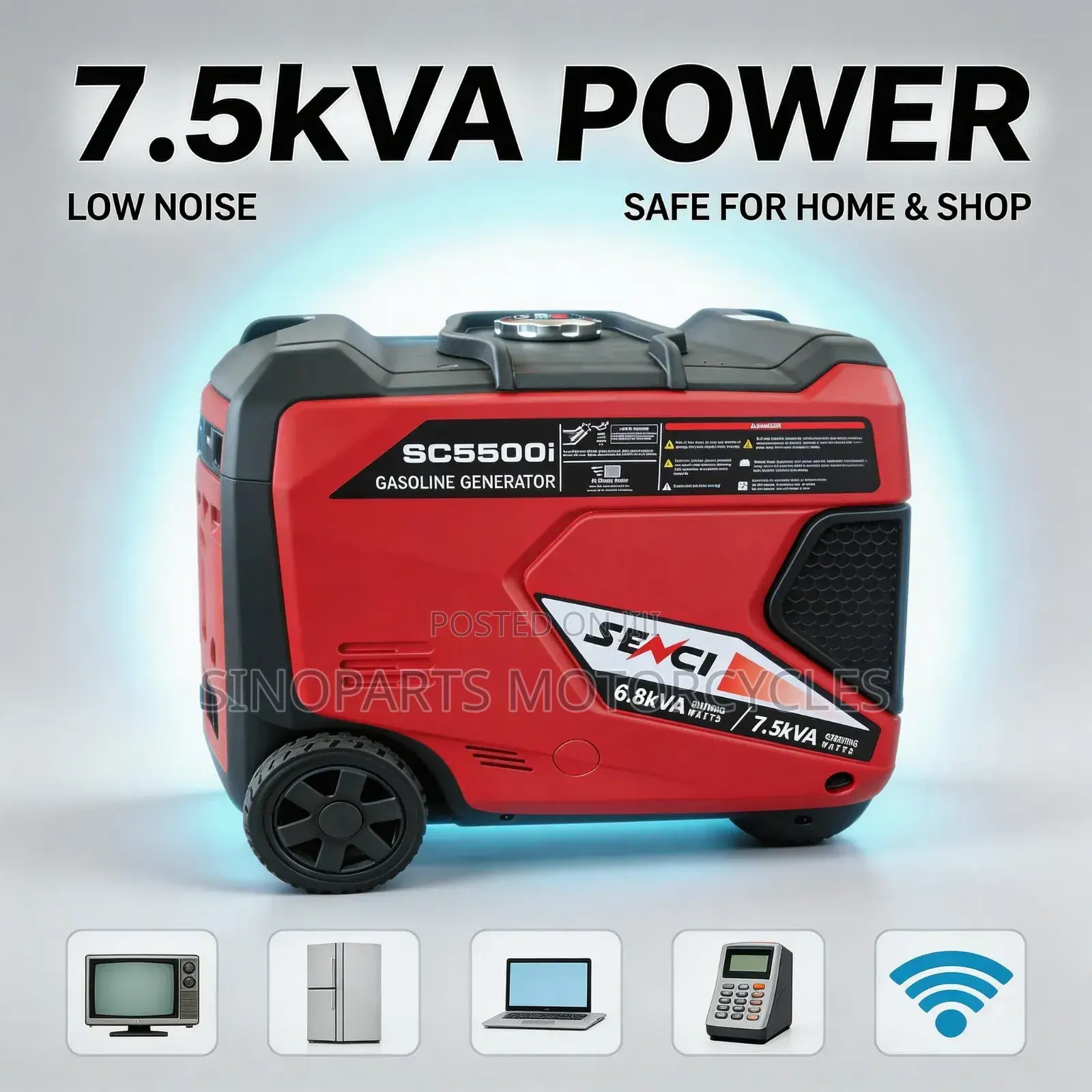 7.5kva Senci Sc5500i Silent Inverter Petrol Generator Fuel Saving