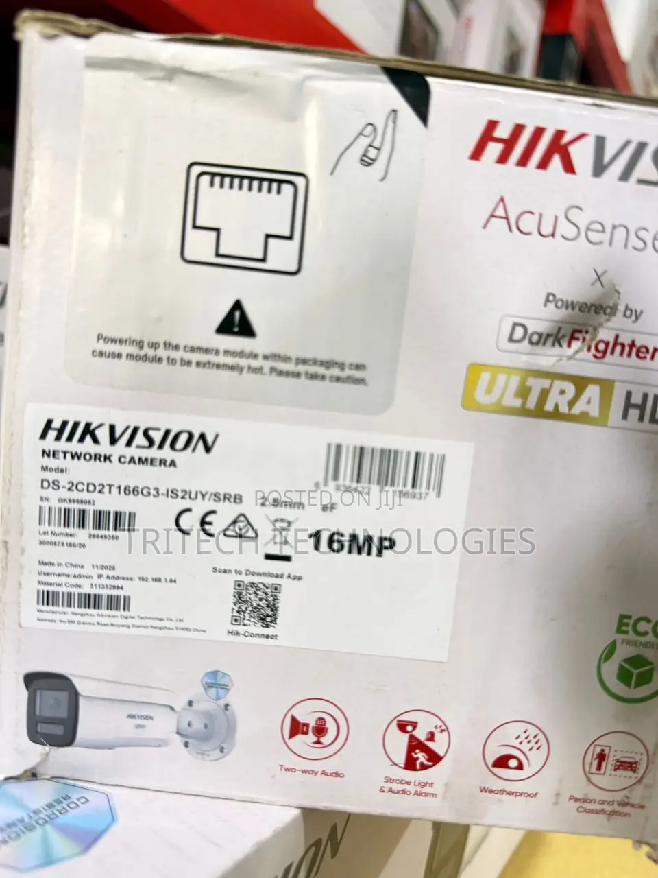 Hikvision 16mp Ds-2cd2t166g3-Is2uy/S(L)(Rb) Acusense Strobe Light Ip