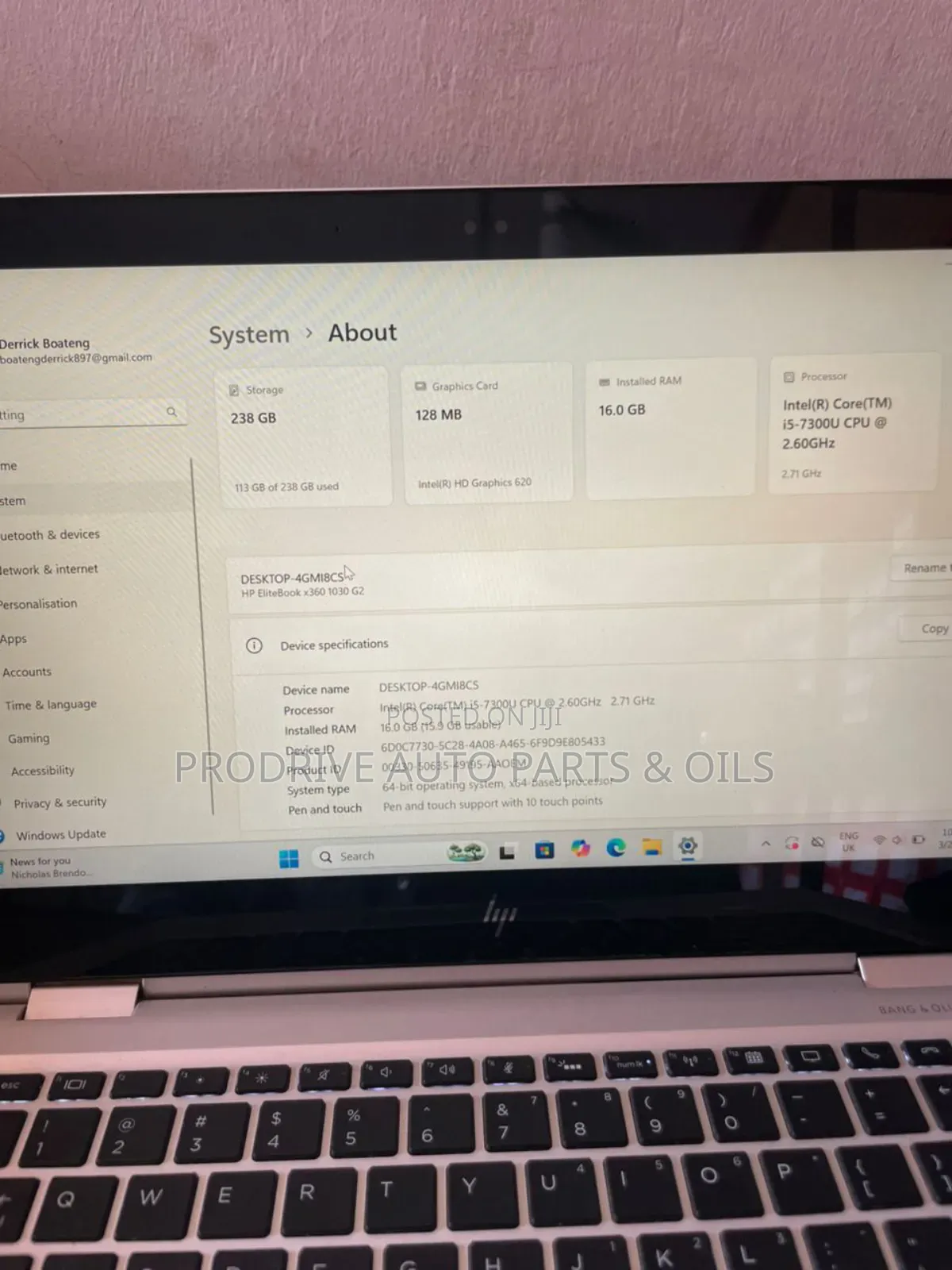 Laptop HP EliteBook X360 1030 G2 16GB Intel Core i5 SSD 256GB