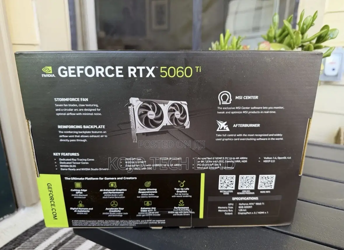 Msi Geforce RTX 5060 Ti 8g Ventus 2x Oc Plus Graphics Card Gddr7