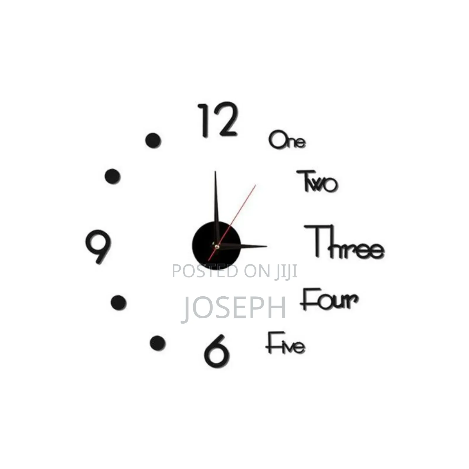 Black 3d Wall Clock