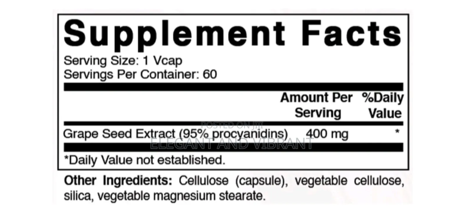 Grape Seed Extract 400 Mg 60 Vcaps *Cardiovascular Health