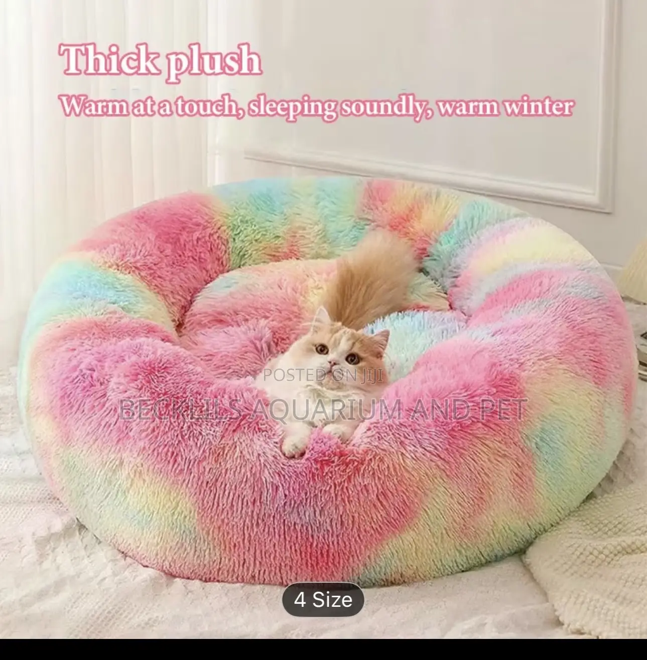 Multicolored Large Round Dog Bed