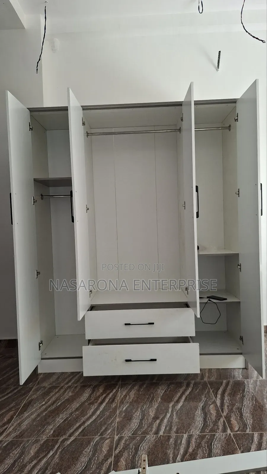 4 Door Glossy Wardrobe 160x55x200cm
