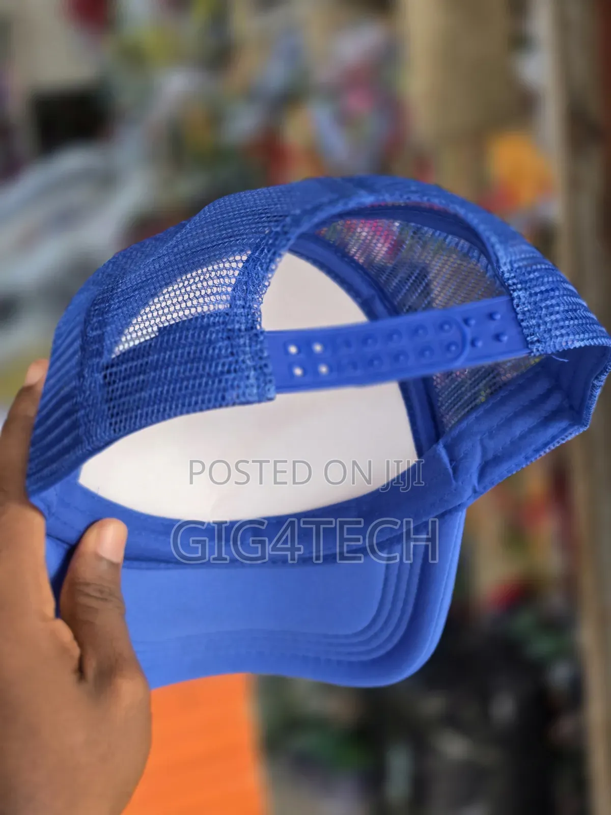 Blue and White Baseball Cap
