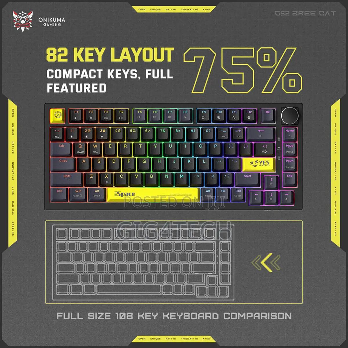 Onikuma G52 RGB Gaming Keyboard