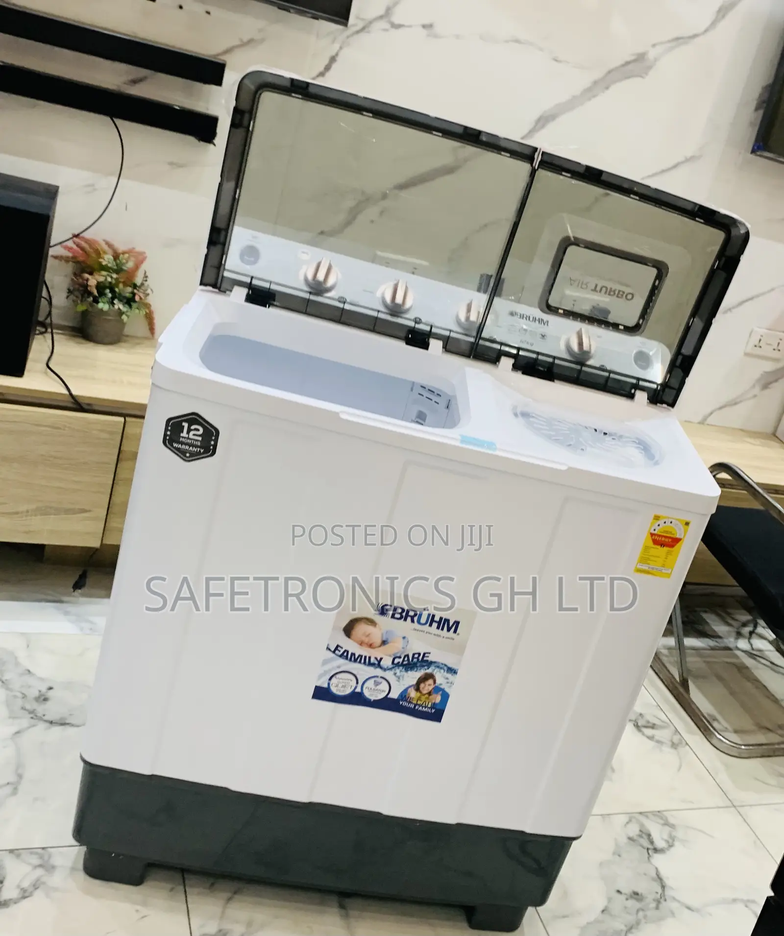 Get Accessive Bruhm 12kg Semiautomatic White Topload Washingmachine