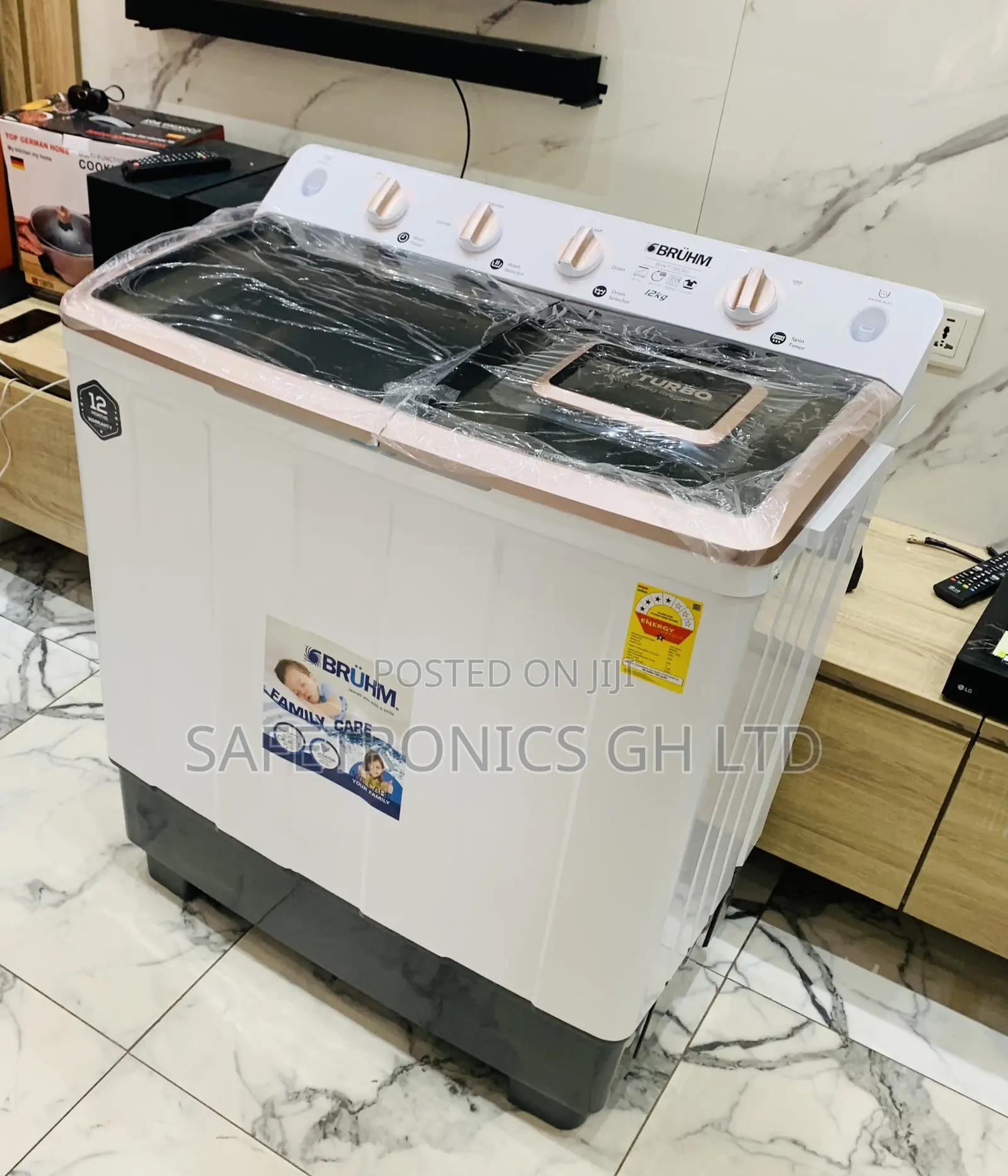Try New Essential White Semiautomatic Bruhm 12kg Washingmachine