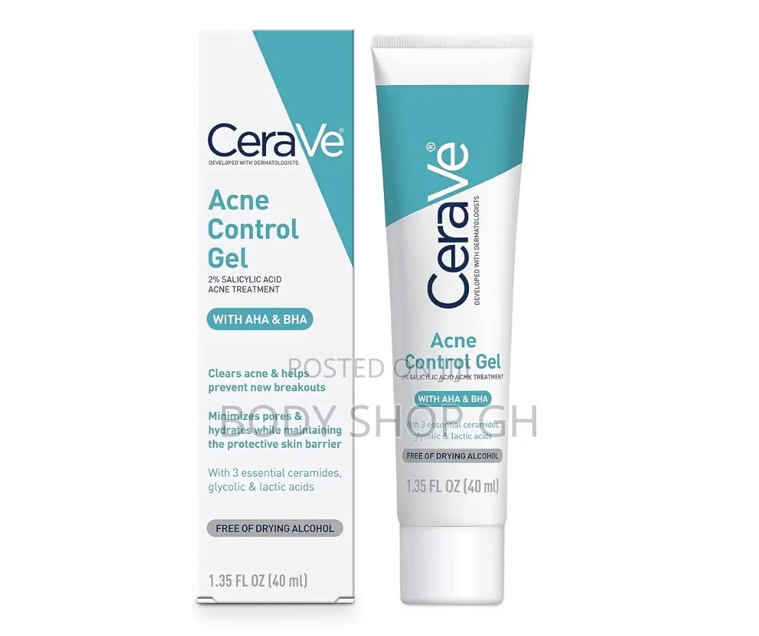 Cerave Acne Control Gel, 2% Salicylic Acid With Glycolic + Niacniamide