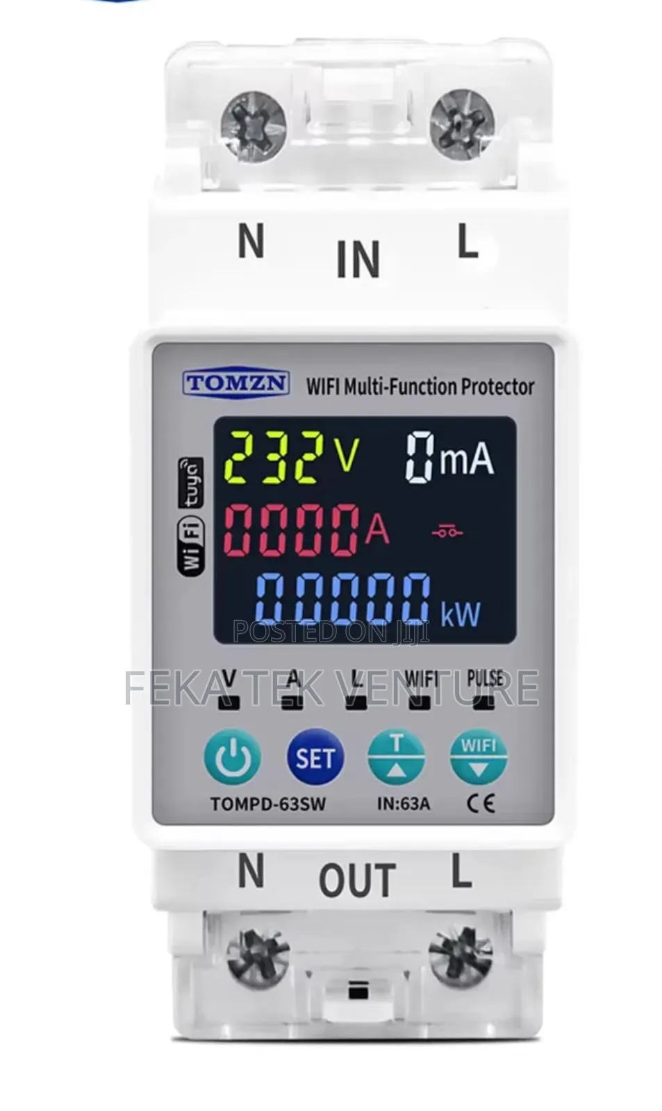 Tuya -2p -Wifi Smart 63a Circuit Breaker With Metering
