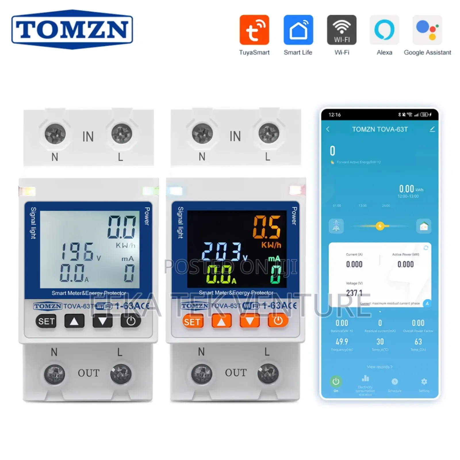 Tuya -2p -Wifi Smart 63a Circuit Breaker With Metering