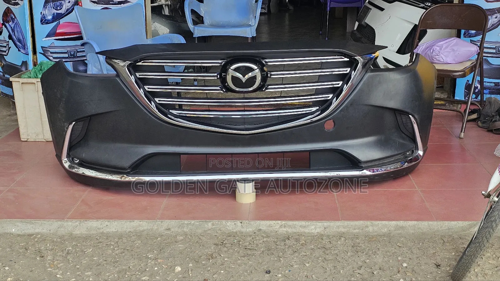 Mazdacx9 2017to2024 Bumper Complete With Foglight Led With Glass Logo