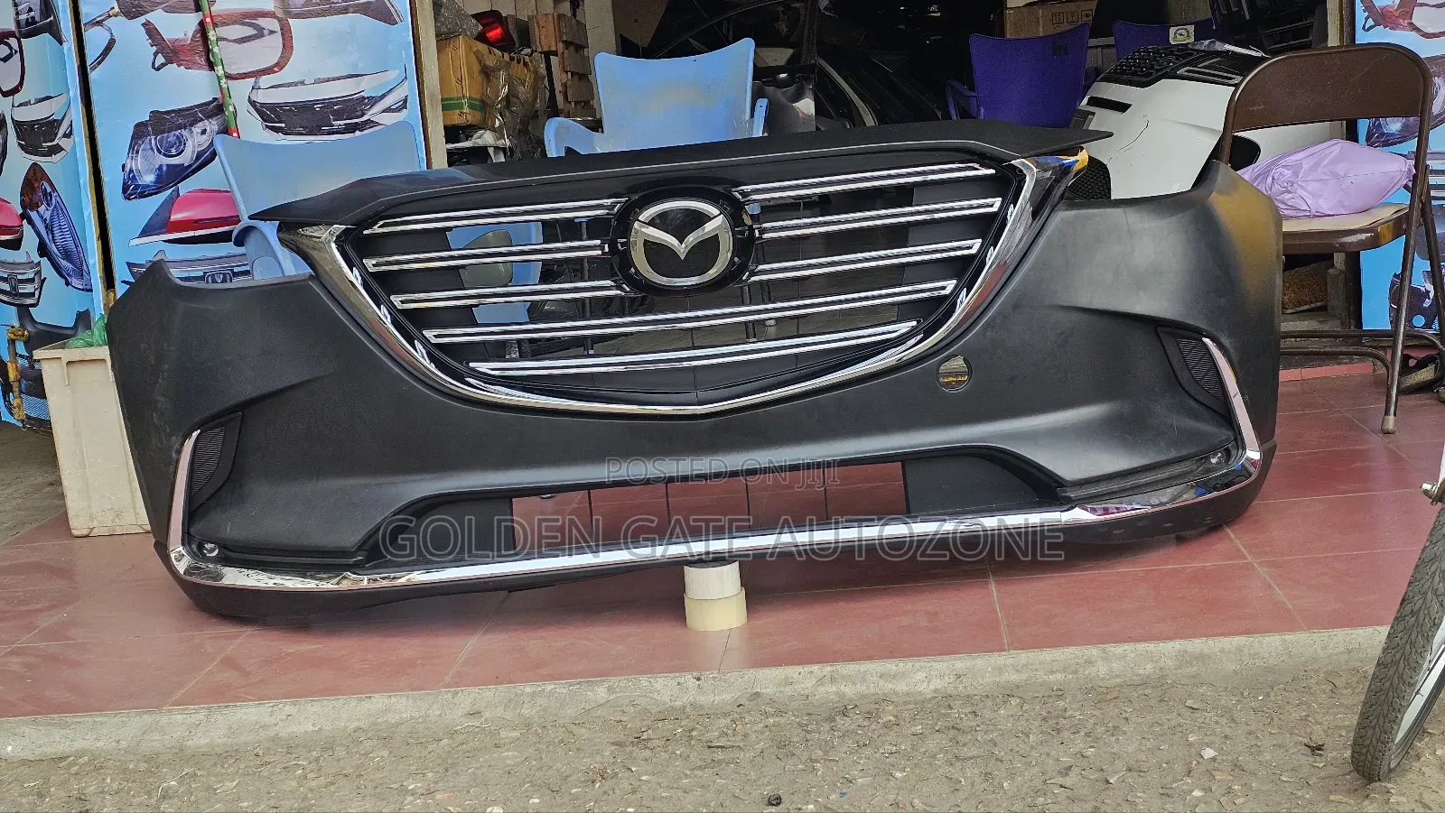 Mazdacx9 2017to2024 Bumper Complete With Foglight Led With Glass Logo