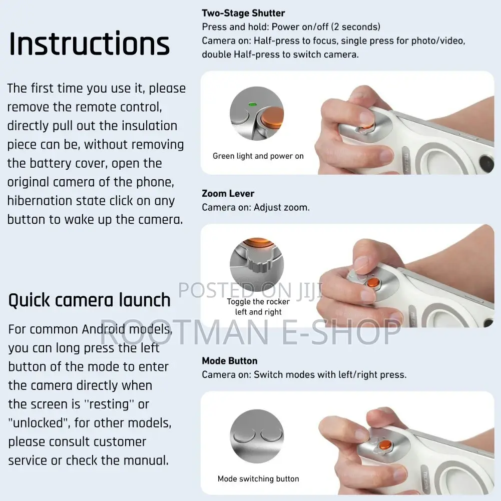 Telesin Fun Shot Magnetic Phone Camera DSLR Style Shutter Grip
