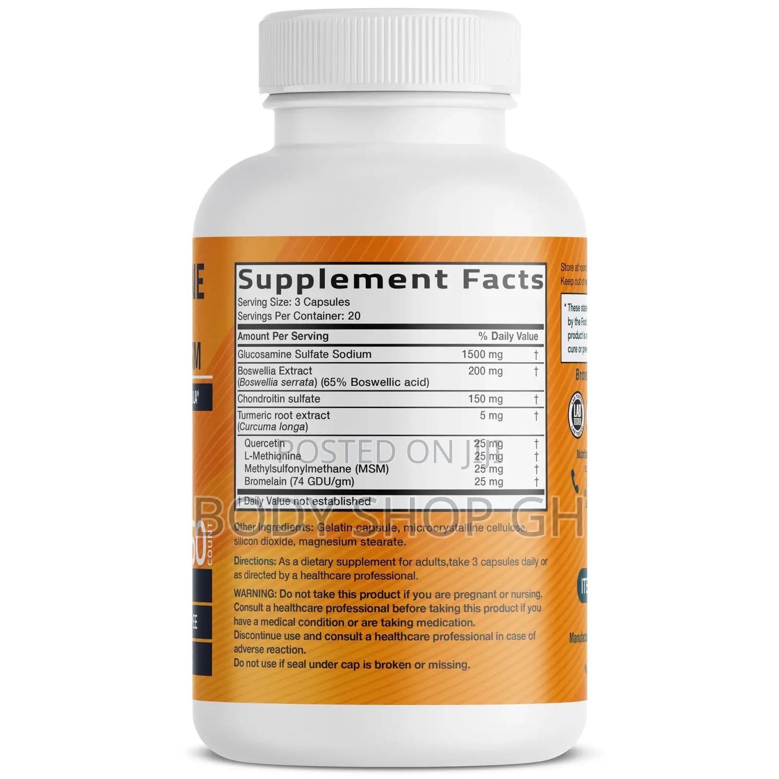 Bronson Glucosamine Chondroitin, Turmeric + MSM Advanced Joint Formula