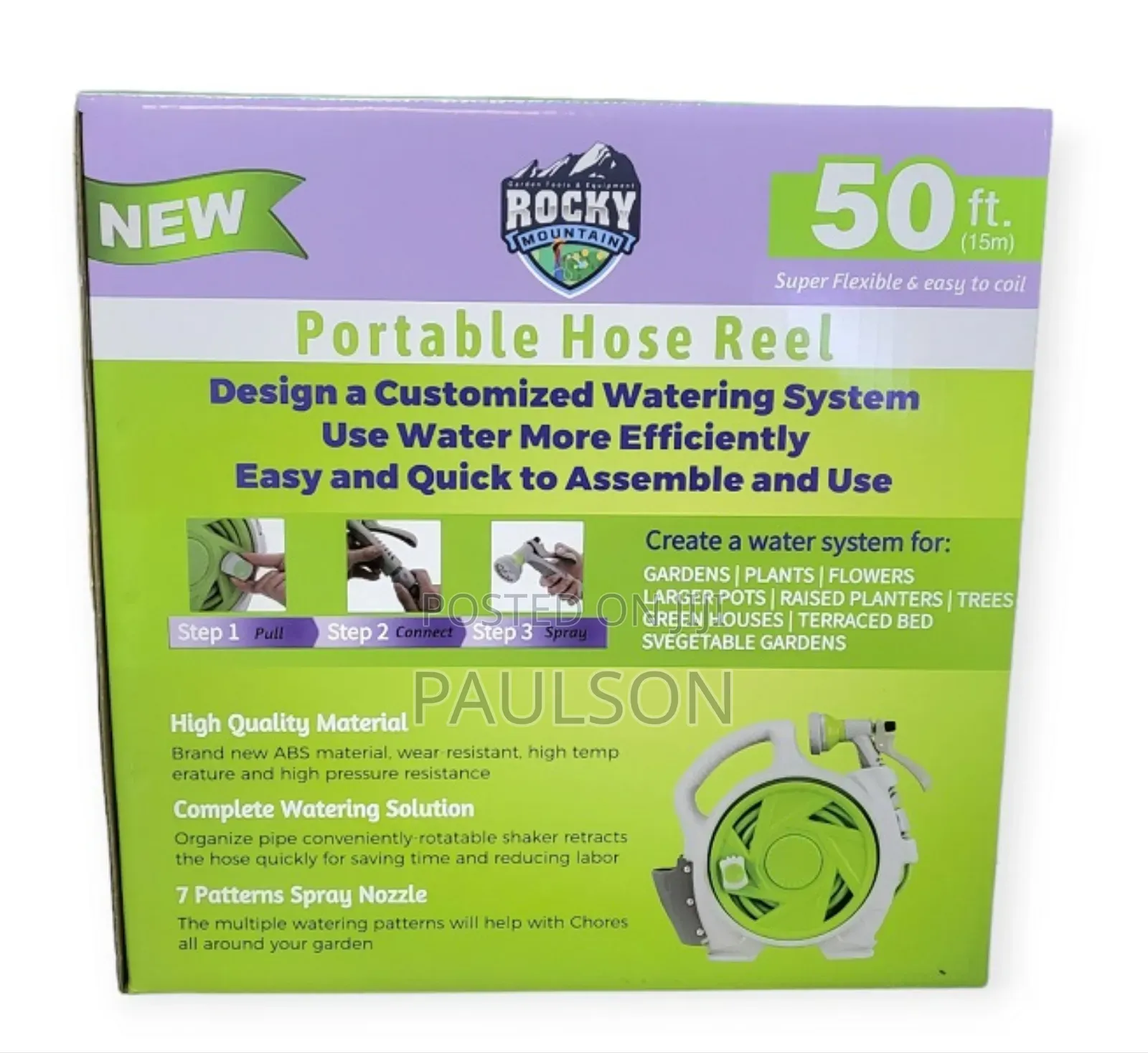 Portable Retractable Hose Reel 50ft
