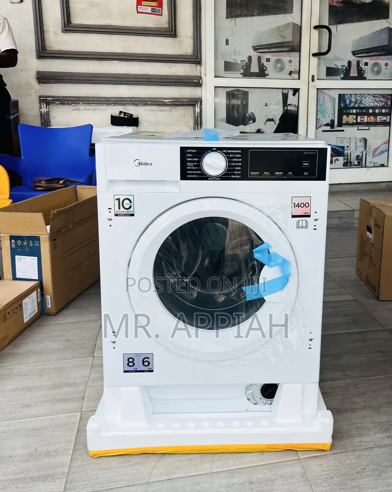 Shop Midea 8kg Front Load Electric Washing Machine(White) 