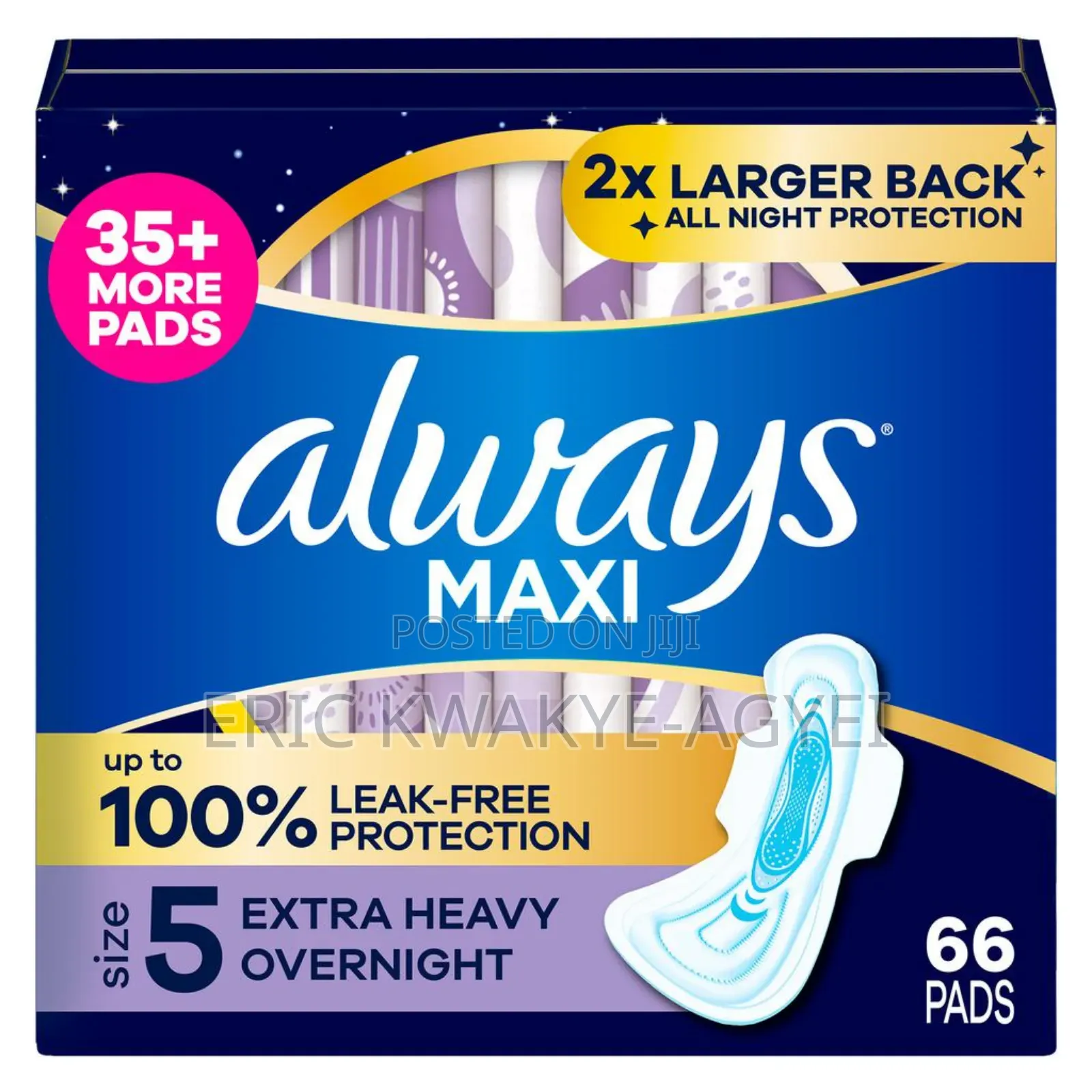 Always Maxi Nighttime Sanitary Pads With Wings Size 5 / 66 Units