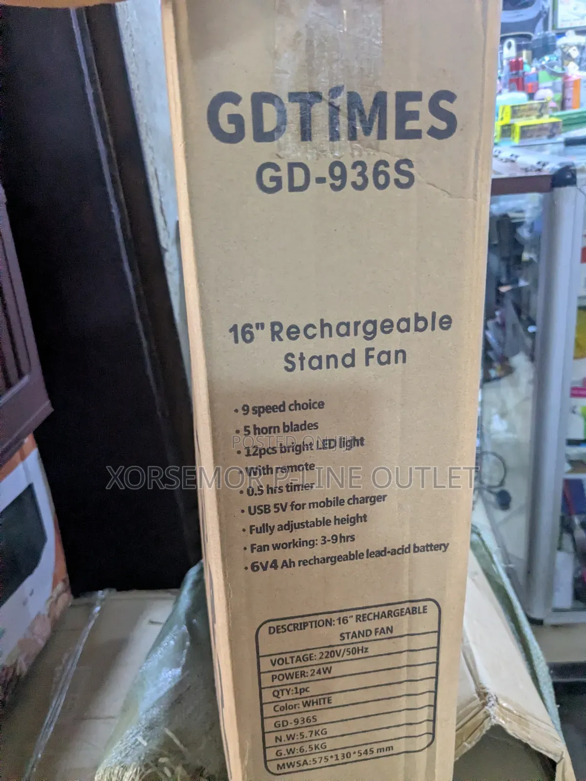 16 Inches Gd Time Solar Rechargeable Fan