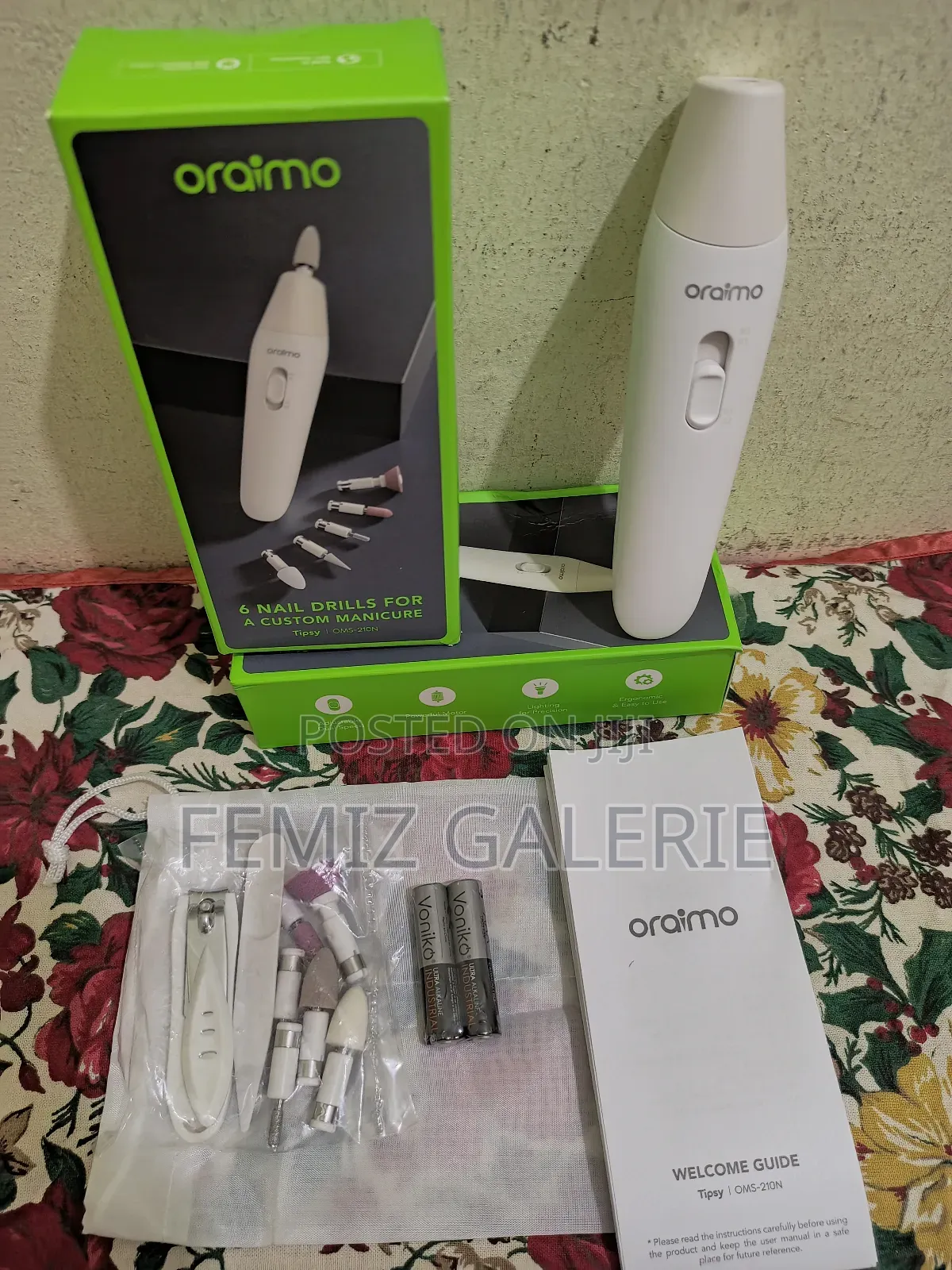 Oraimo Tipsy 6 Nail Drills 2-Speed Dual Rotation Manicure Set