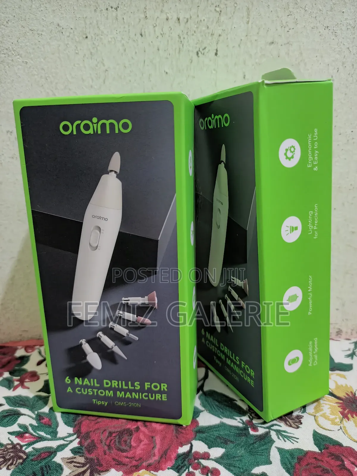 Oraimo Tipsy 6 Nail Drills 2-Speed Dual Rotation Manicure Set