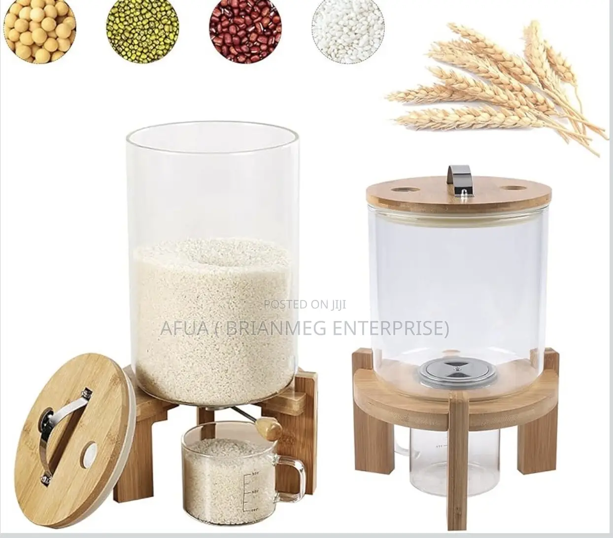 5lts/ 10lts Countertop Dry Food Glass Dispenser (Borocillicate)