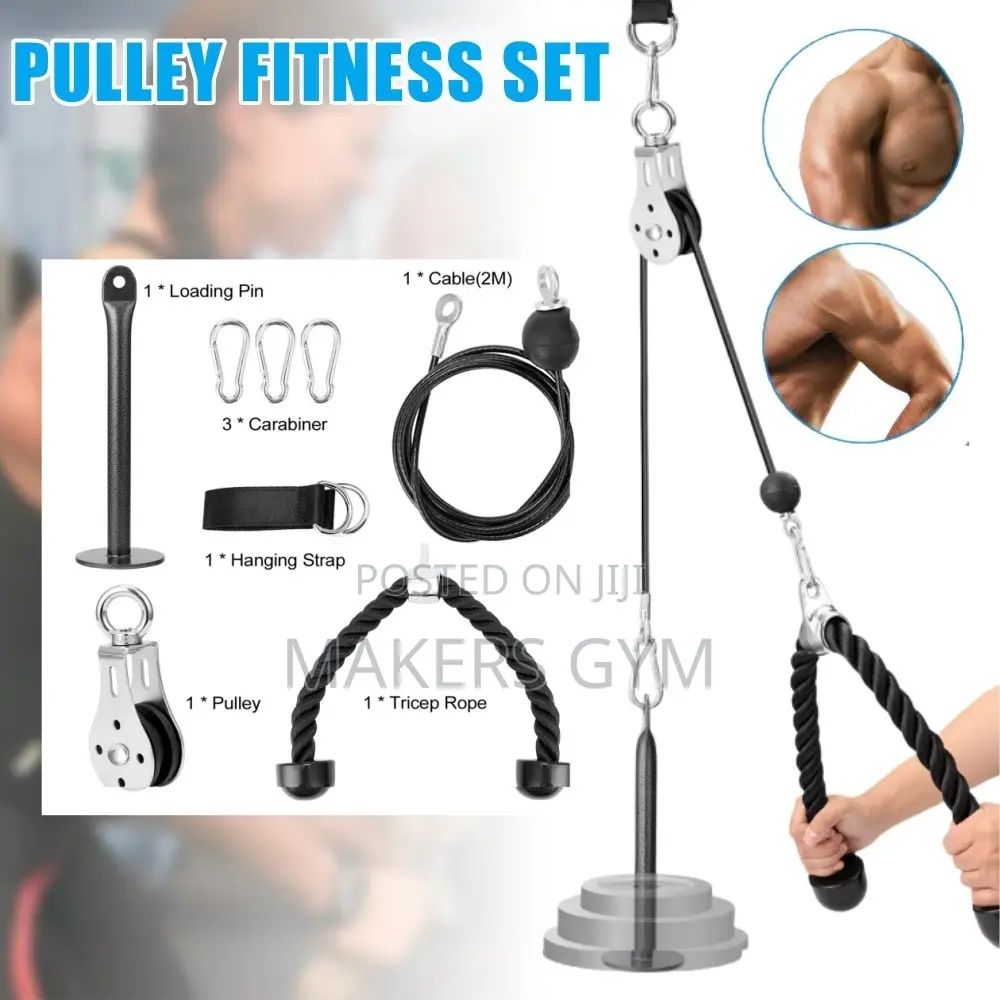 Pulley System|Adjustable 2m Rope|Lat Pull Down