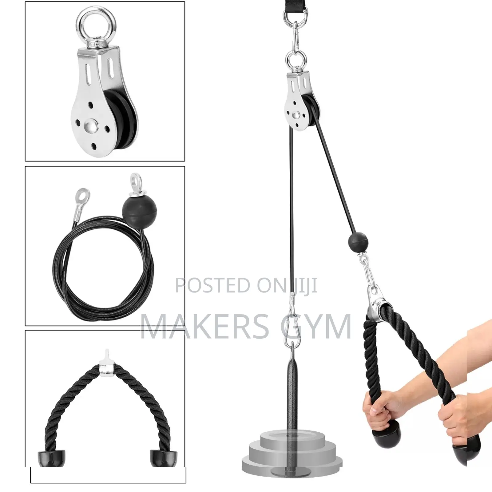 Pulley System|Adjustable 2m Rope|Lat Pull Down