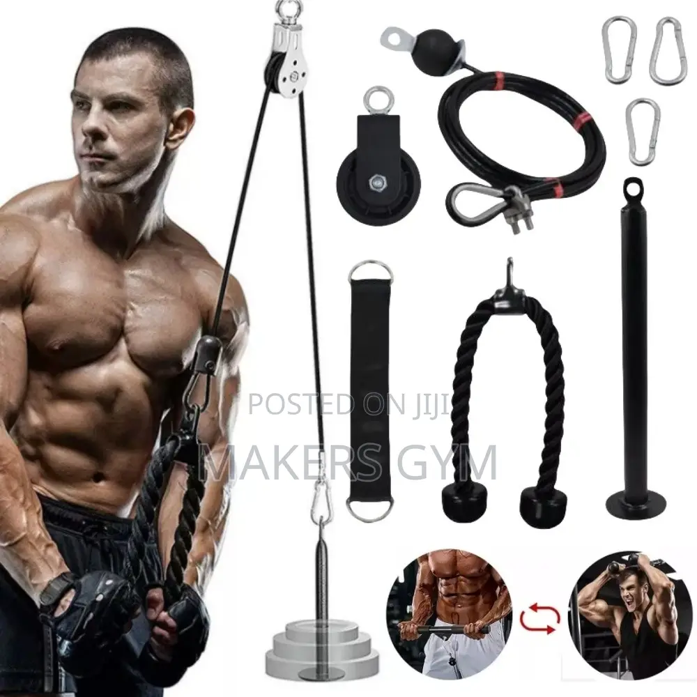 Pulley System|Adjustable 2m Rope|Lat Pull Down