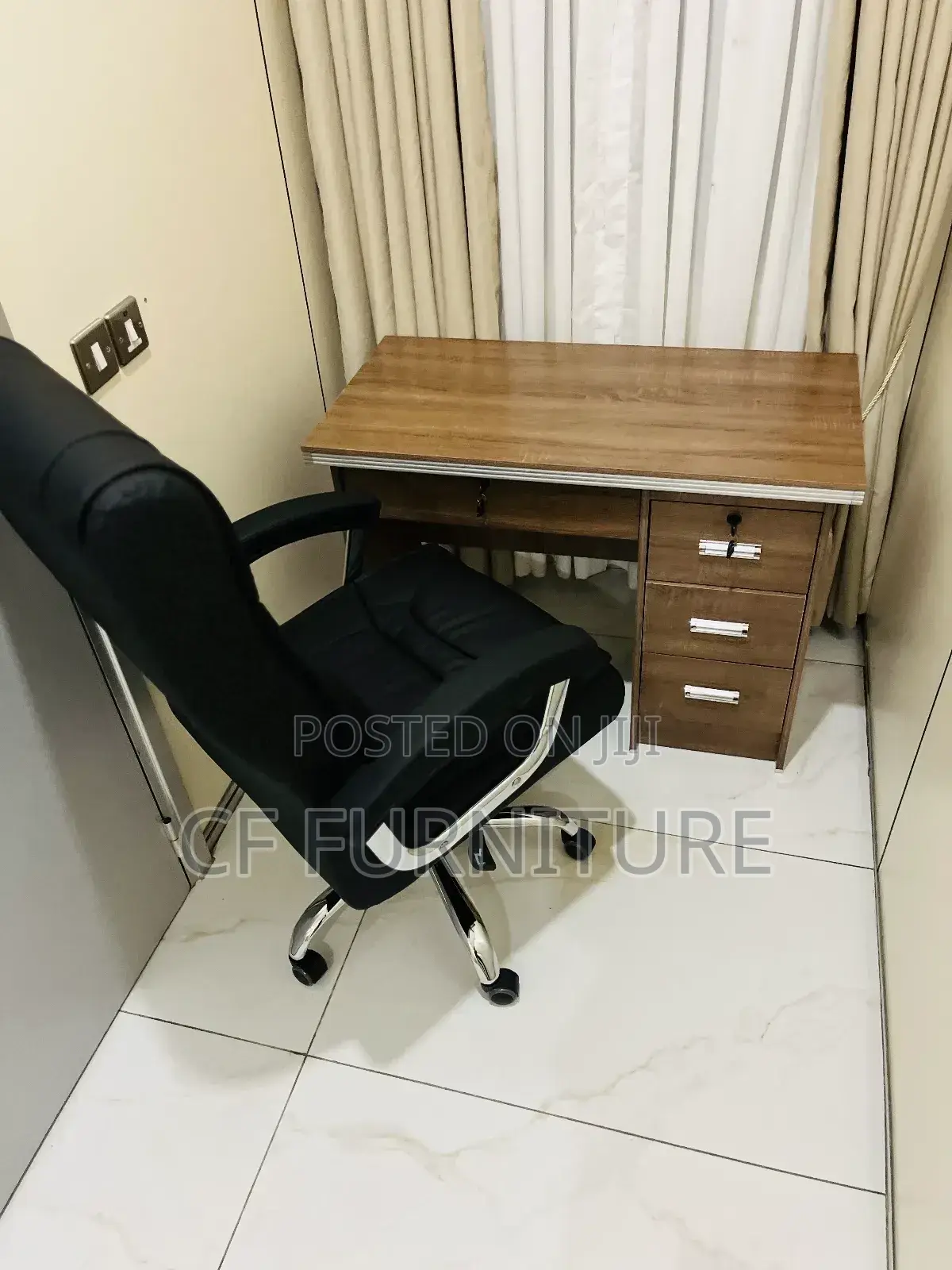 Wooden Office Desk and Chair