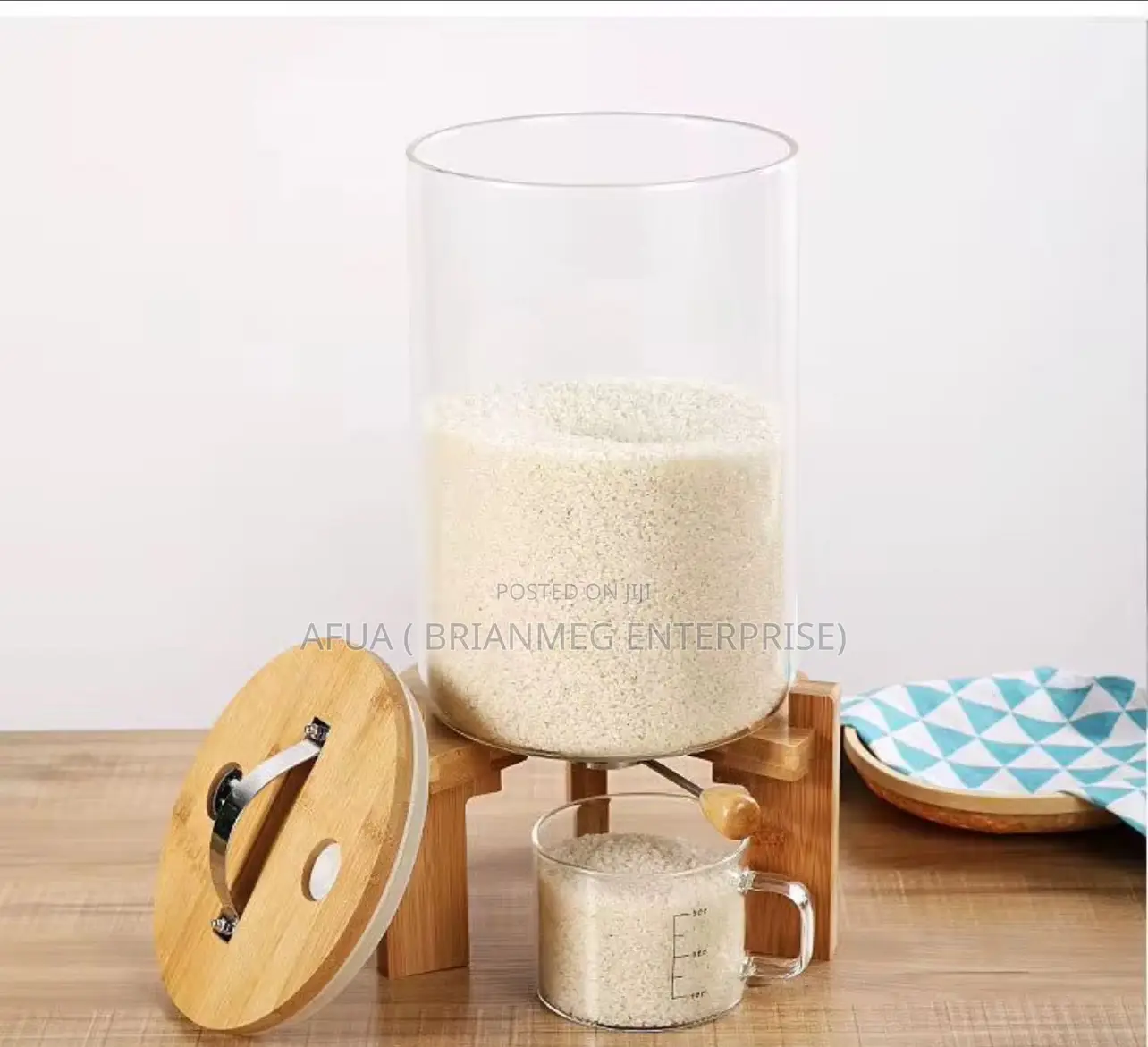 5lts/ 10lts Countertop Dry Food Glass Dispenser (Borocillicate)
