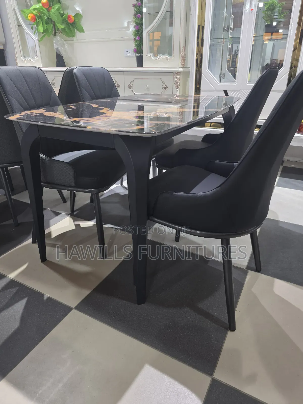 Marble Dining Table Set With Four Chairs