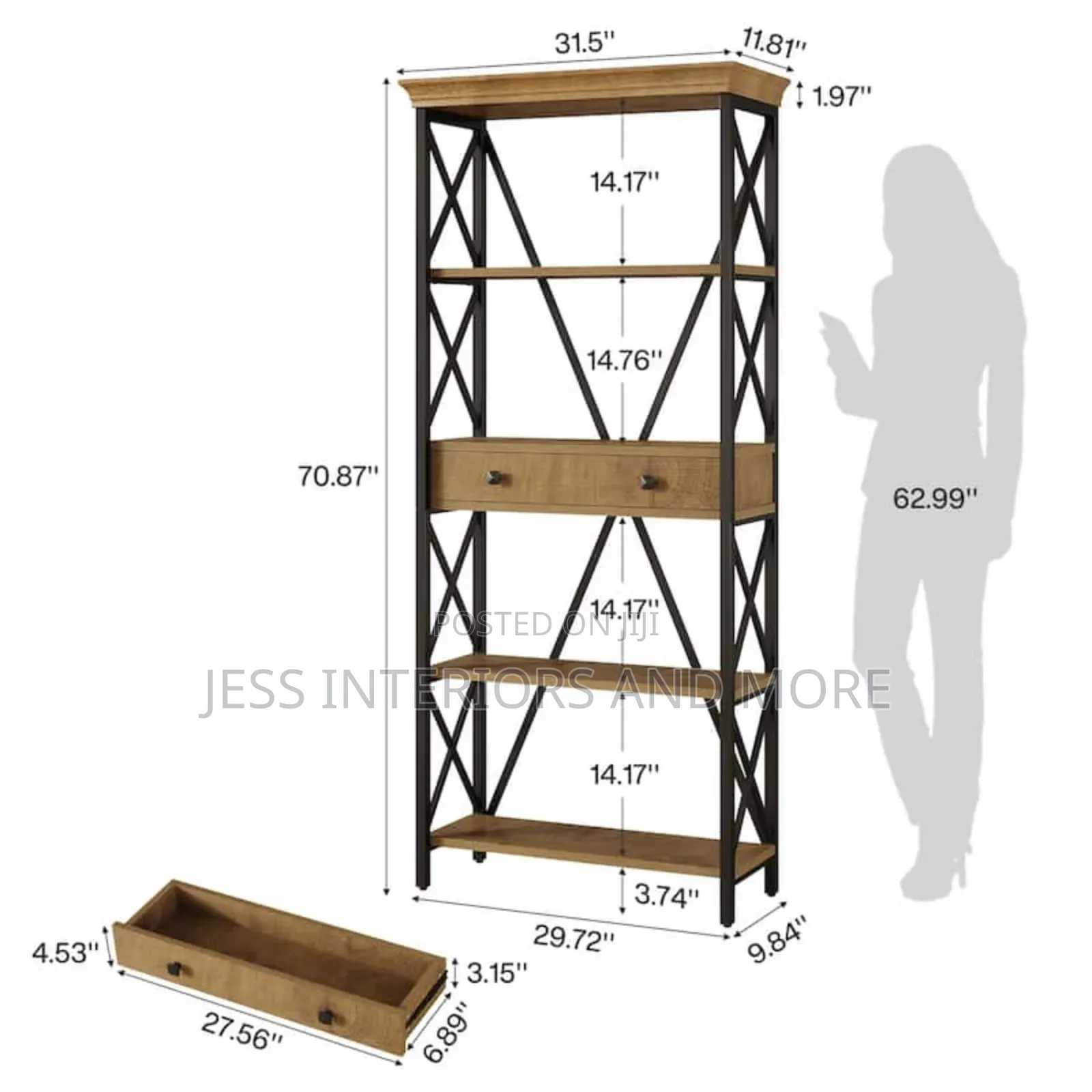 Bookshelf With Drawers With Storage