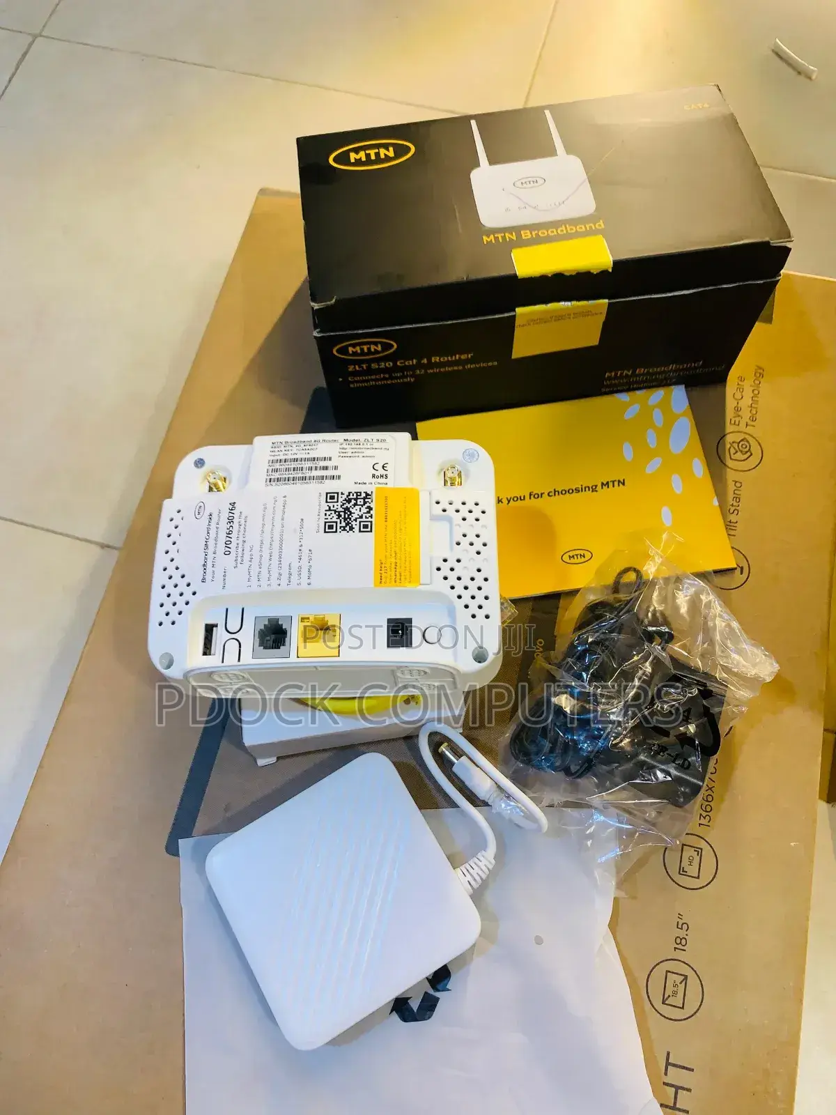 MTN Broadband 4g ZLT S20 Cat4 Wifi Router + Ups Battery Backup Black