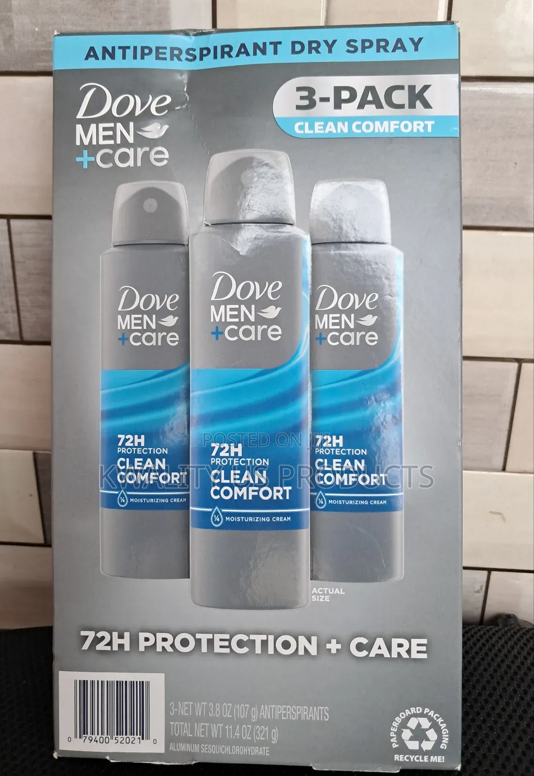 Dove Men Care Antiperspirant Dry Spray - 3 Pack