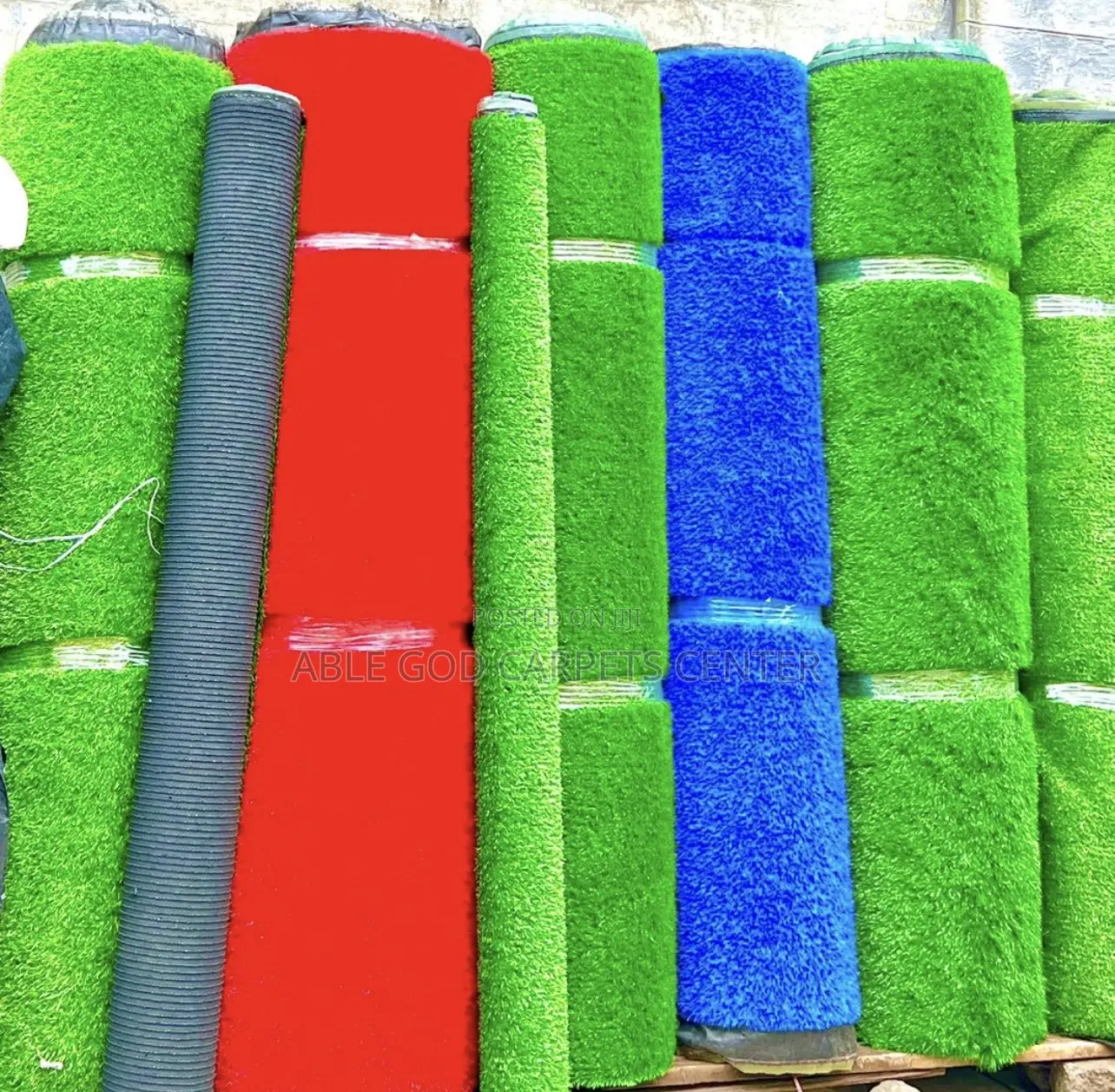 Thick Red, Blue and Green Artificial Grass and Astroturf Bundles