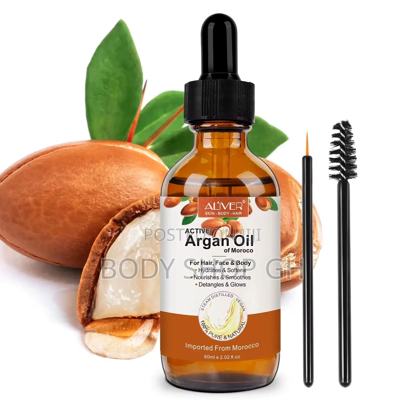 Organic Argan Oil, 100% Pure | For Hair, Face Skin | Cold Pressed