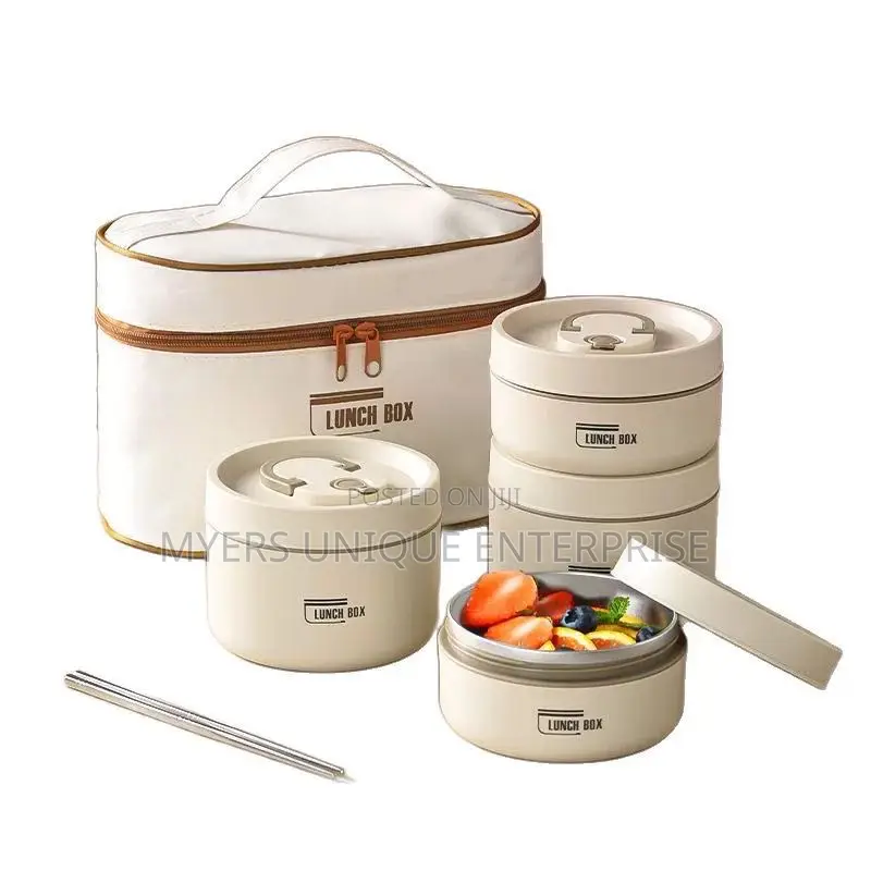 Lunch Box With Spoon and Chopsticks (4pcs Set)