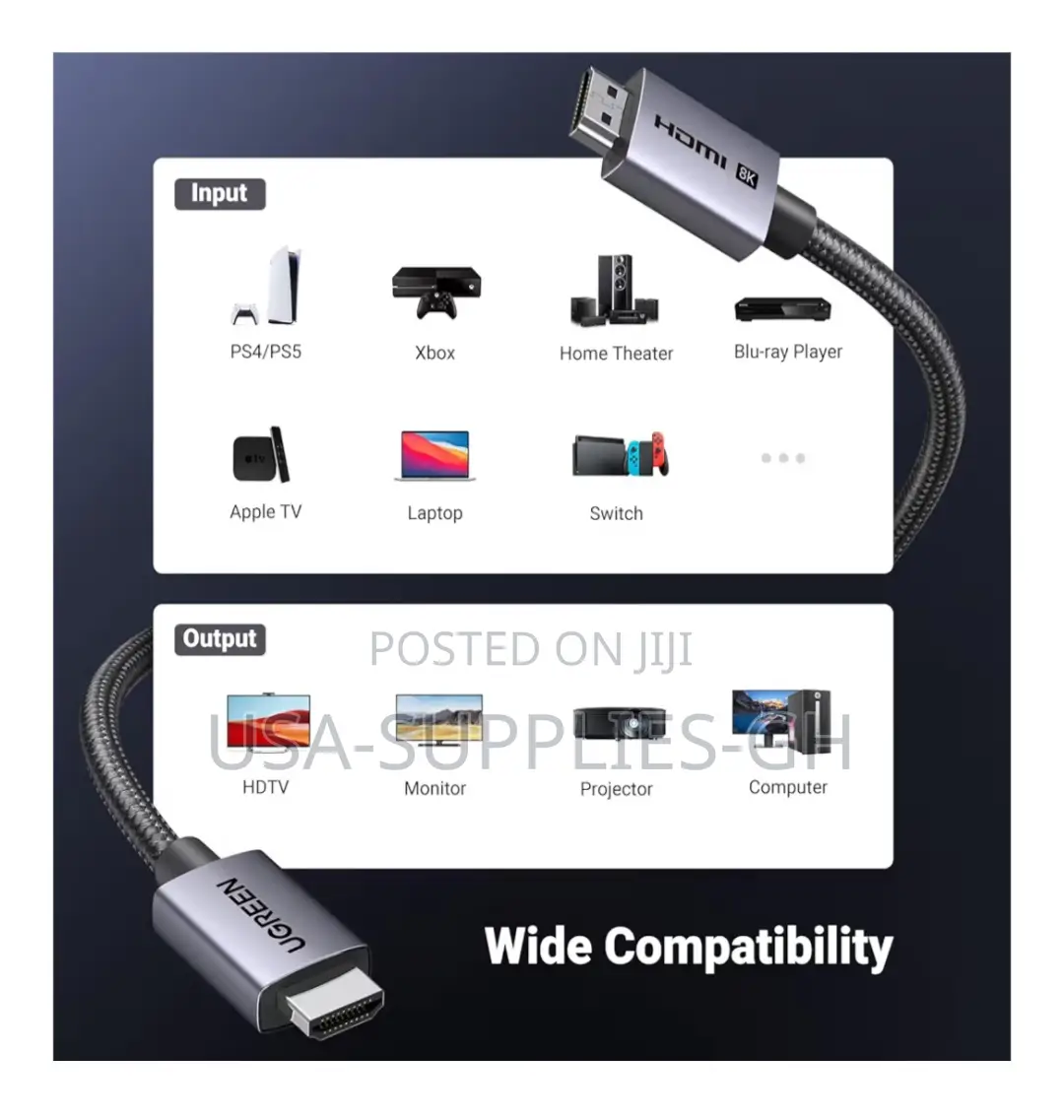 Ugreen Hdmi to Hdmi Cable 6.6ft Braided From Usa
