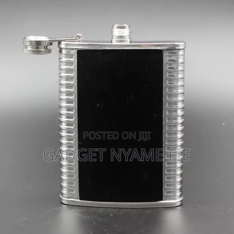 Leather Coated Stainless Steel Hip Flask-8oz