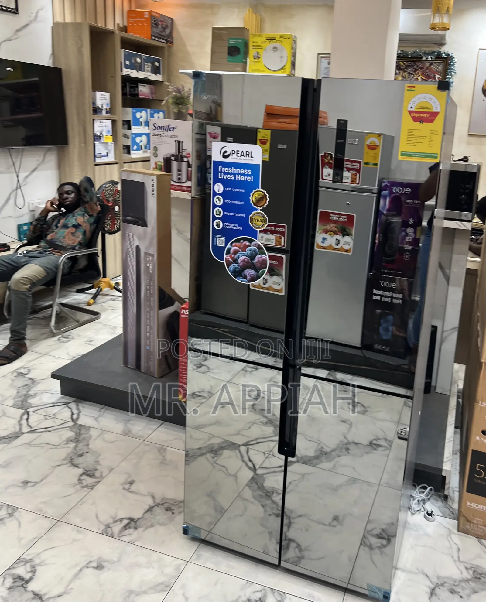 Durable and Affordable Pearl Pf-630mdbg-2gb Side by Side Fridge.