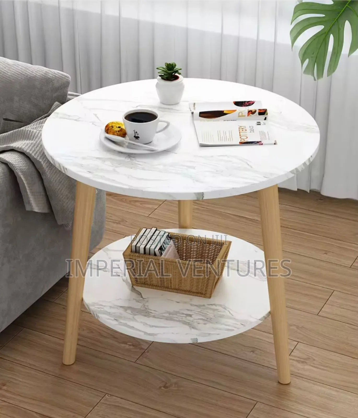White Coffee Table With Double Surface