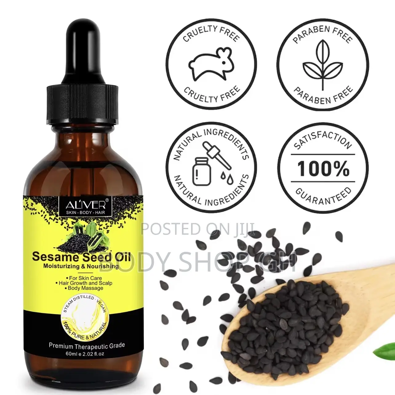 Organic Sesame Seed Oil Unrefined Virgin, Pure Natural, Cold Pressed