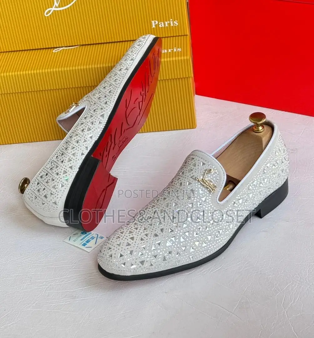 White Studded Loafers