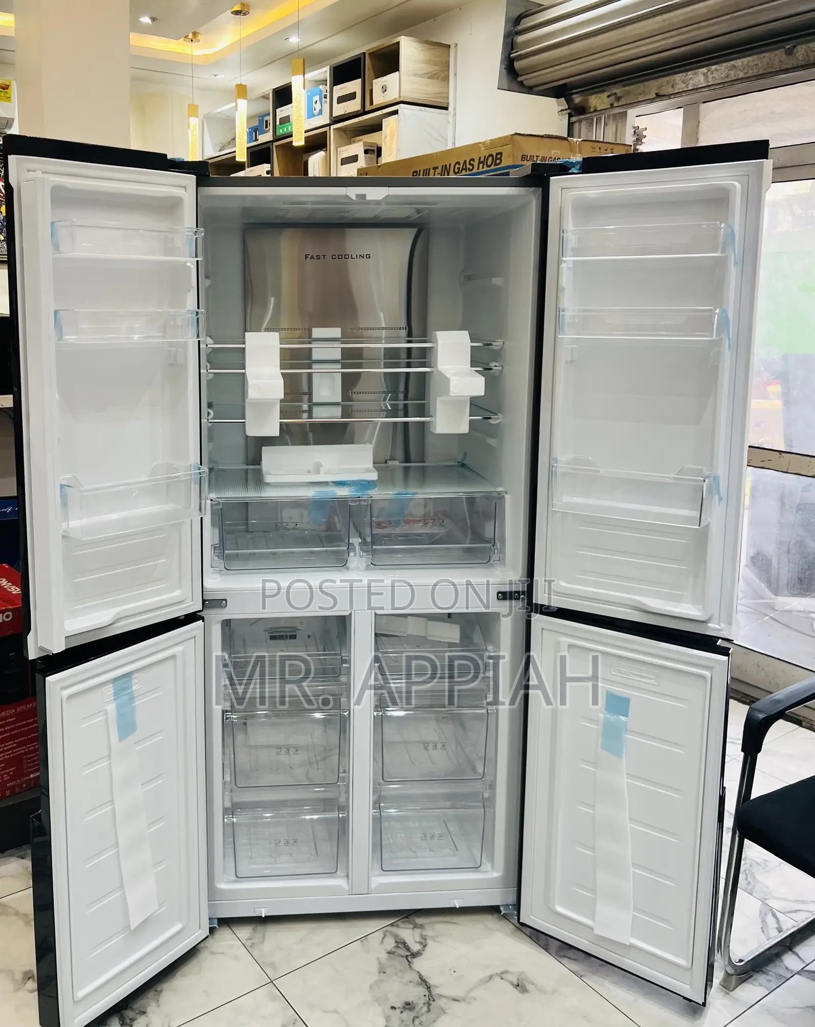 Buy Affordable Pearl Side by Side 4 Door Fridge(Pf-630mdbg-2gb)Glass