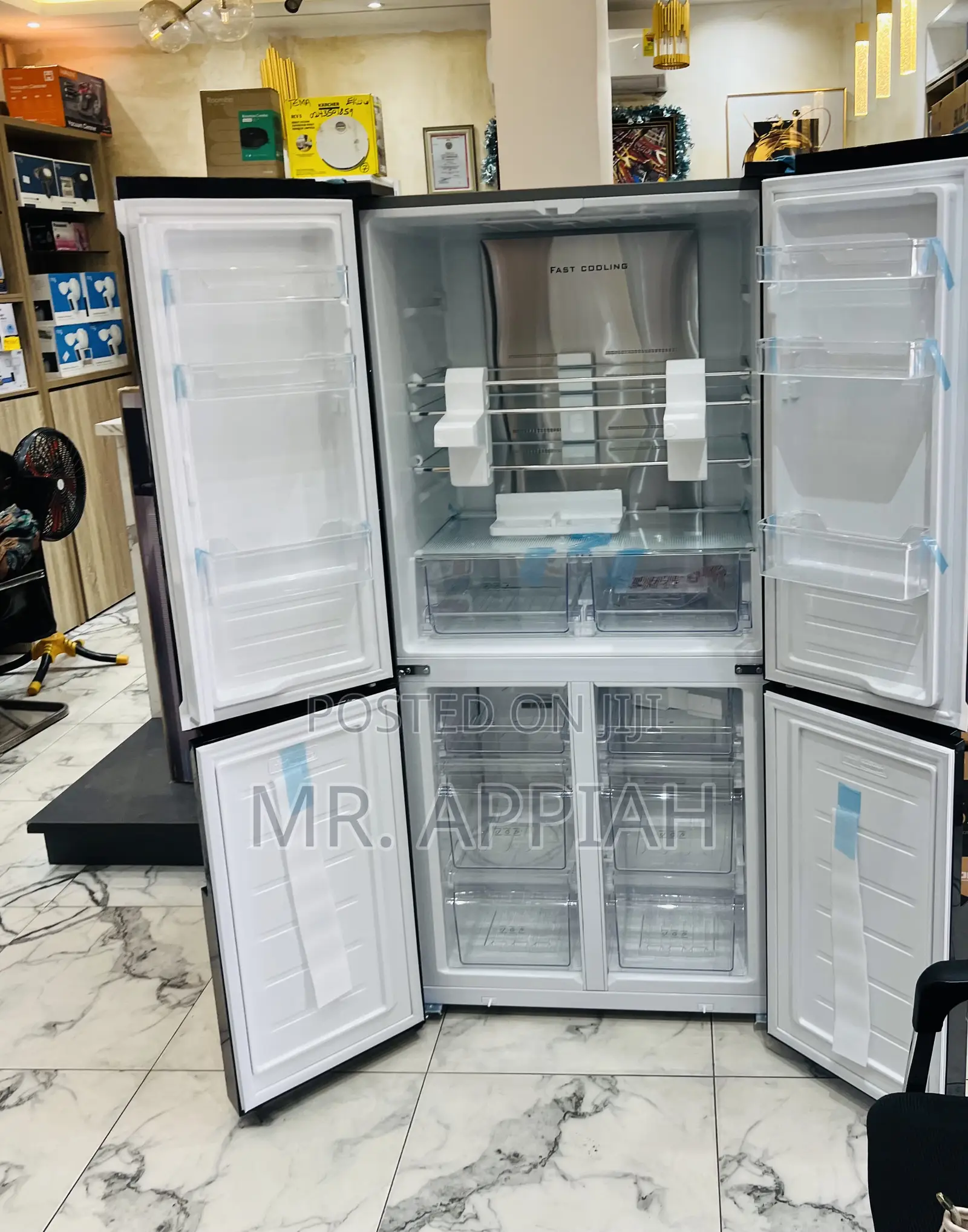 Eco-Friendly Pearl 482l Side by Side Glass Fridge(Pf-630mdbg-2gb)