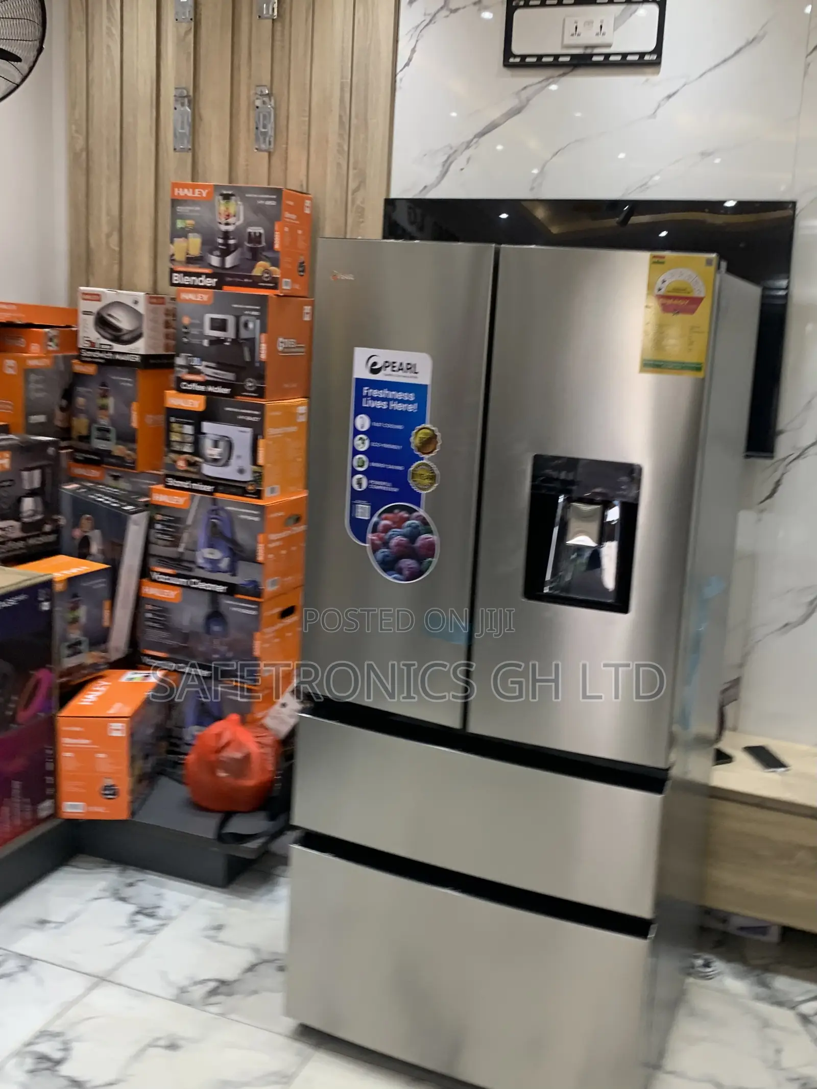 Affordable Grey Dispenser Pearl 531 Liters Side by Side 4 Doors