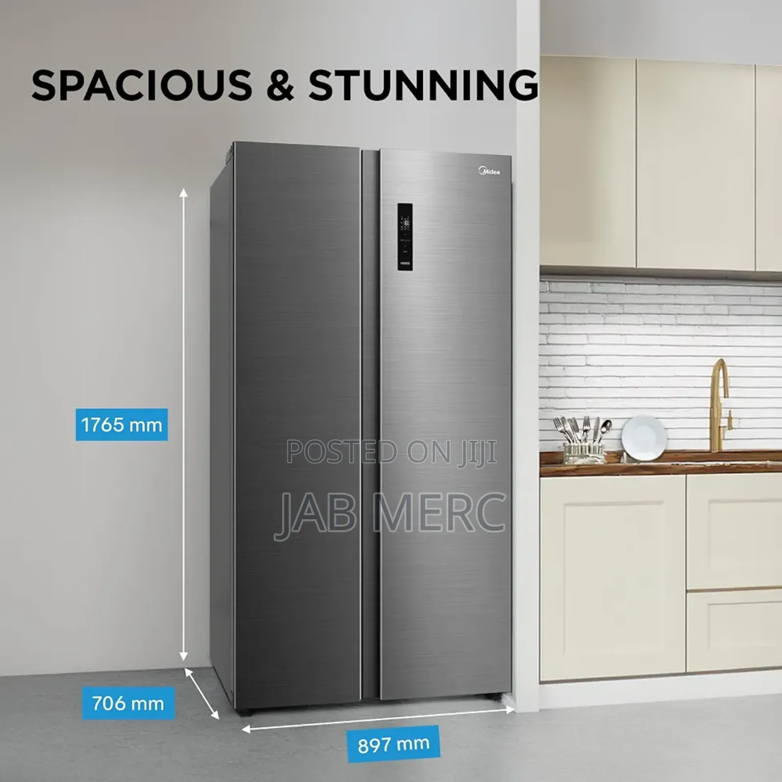 Midea 700l Side by Side, Frost Free Refrigerator |Digital Display|