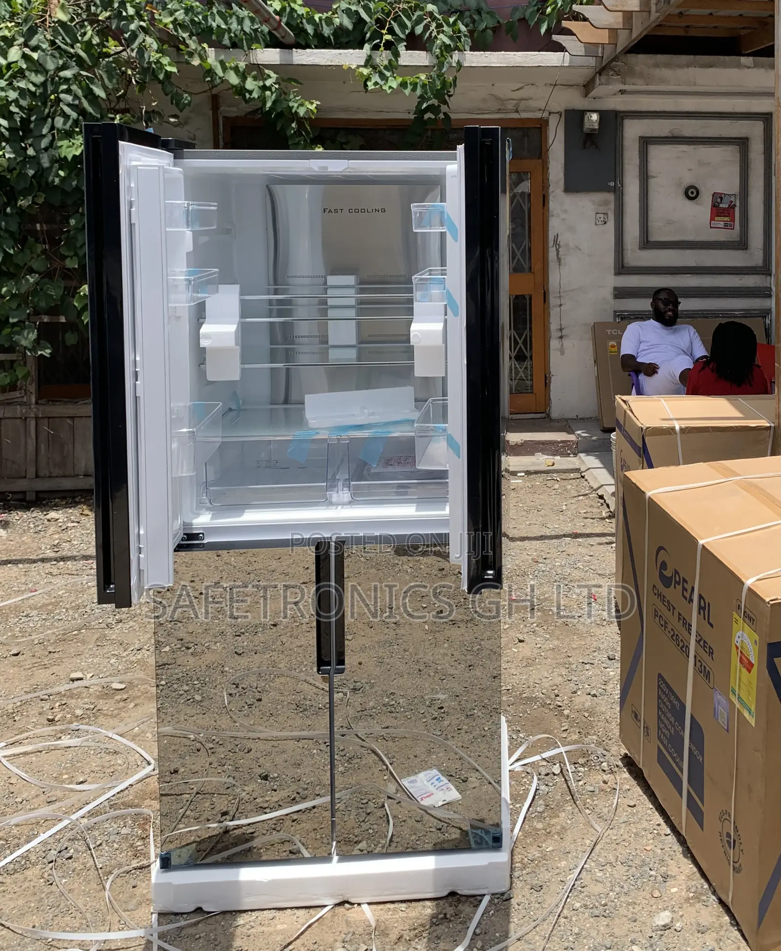 Exclusive Grey 482 Liters Side by Side Mirror Pearl Fridge
