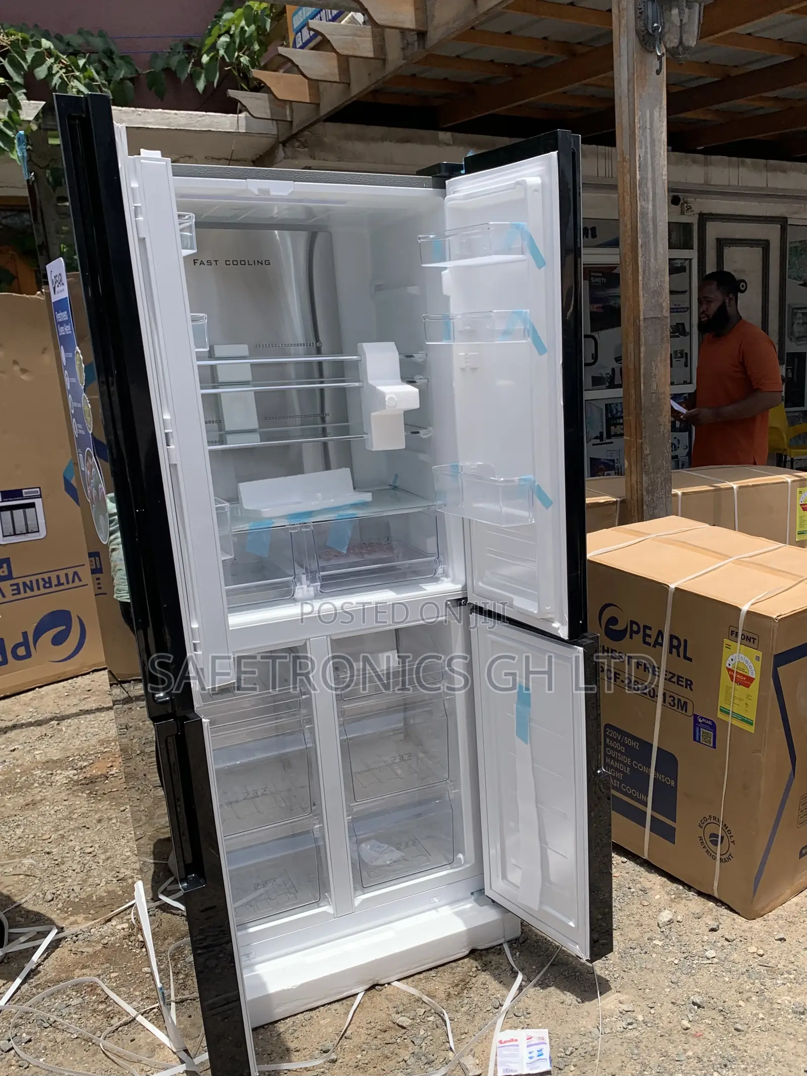Genuine 482 Liters Pearl Side by Side 4 Door Mirror Grey Fridge